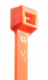 4" #18 lb Minature Orange Cable Ties 100/Pkg.