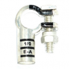Tinned Copper Crimpable Battery Lug, 1/0, Right Elbow, Black NEG