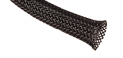 Techflex Flexo PET-T Tight Weave Braided Sleeving, Black, 1-1/4"