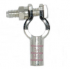 Tinned Copper Crimpable Battery Lug, 1-2 GA, Straight, Pink, NEG