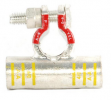 Tinned Copper Crimpable Battery Lug, 4/0 Flag, Yellow, POS