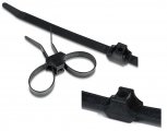 HellermanTyton DCT90HIRH1, 115-30900 Dual Clamp Tie, Black 13" 150 lb, 1/4" Stud