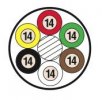 Trailer Cable 6 Conductor 14 GA PVC Black Jacket 60 Volts