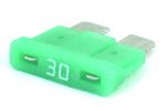 Littelfuse ATO/ATC Fuse, LED SmartGlow, 30A, 12VDC, Green, 0ATO030.MXGLO Bag of 5