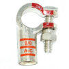 Tinned Copper Crimpable Battery Lug, 2/0 Right Elbow, Orange POS
