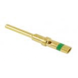 Deutsch 14-16 AWG GOLD Terminal Pins Green Stripe 25 Count - Click Image to Close