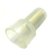 Nylon Closed End Connectors (Pigtail Connectors), Clear, 22-16 - Click Image to Close