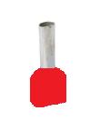 Twin Insulated Wire Ferrules, Series W, 16x2 AWG, Red, 15.5mm - Click Image to Close