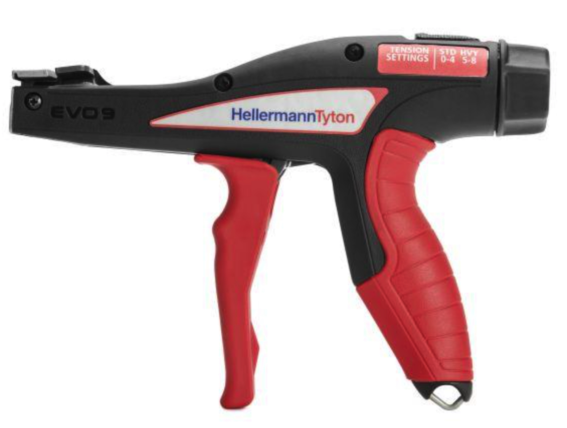 HellermannTyton EVO 9 Mechanical Hand Tool, 110-80000, 50-250lb Ties, Standard hand span 3.5" (90 mm) 1 Each - Click Image to Close